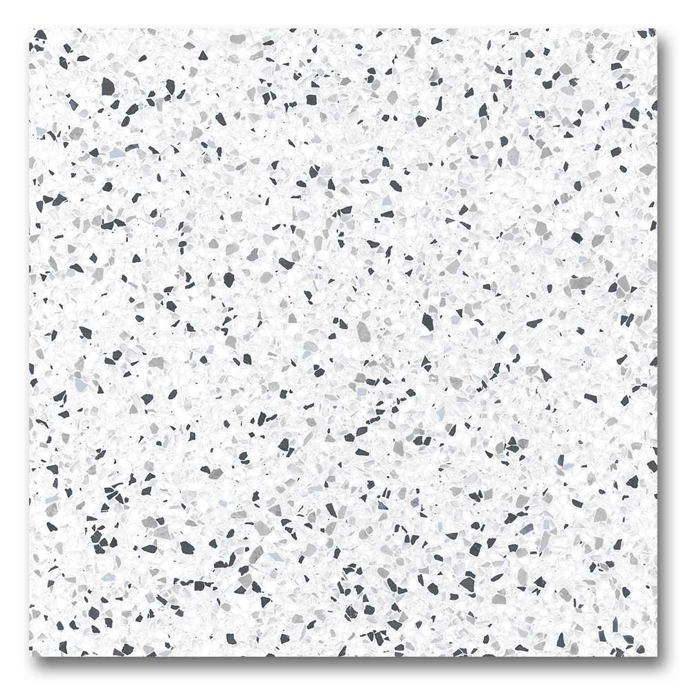 24x24 Tempo Black Matte Terrazzo Look Porcelain Tile