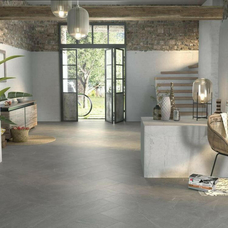 24x24 Trelora Argent Matte Limestone Look Porcelain Tile 24x24 Trelora Argent Matte Limestone Look Porcelain Tile - American Tile Depot