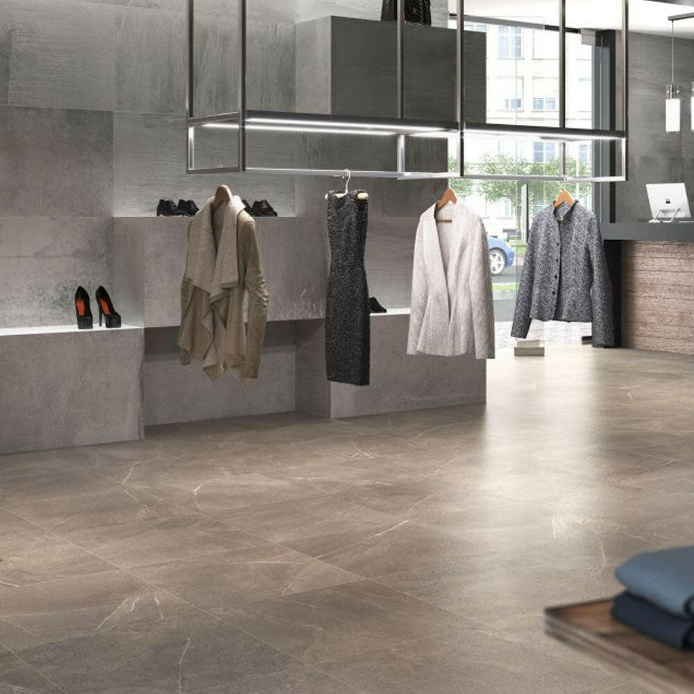 24x24 Trelora Noce Matte Limestone Look Porcelain Tile 24x24 Trelora Noce Matte Limestone Look Porcelain Tile - American Tile Depot