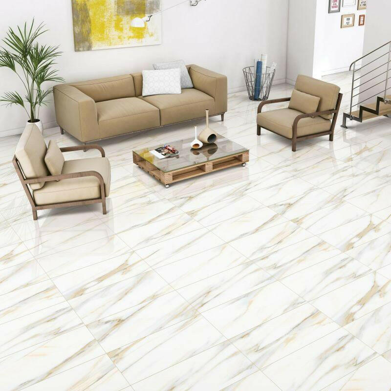 24x24 Veno Calacatta Gold Marble Look Polished Porcelain Tile 24x24 Veno Calacatta Gold Marble Look Polished Porcelain Tile - American Tile Depot