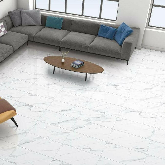 24x24 Veno Carrara Marble Look Polished Porcelain Tile 24x24 Veno Carrara Marble Look Polished Porcelain Tile - American Tile Depot