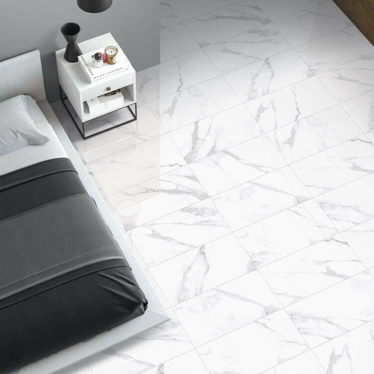24x24 Veno Statuario Marble Look Matte Porcelain Tile 24x24 Veno Statuario Marble Look Matte Porcelain Tile - American Tile Depot