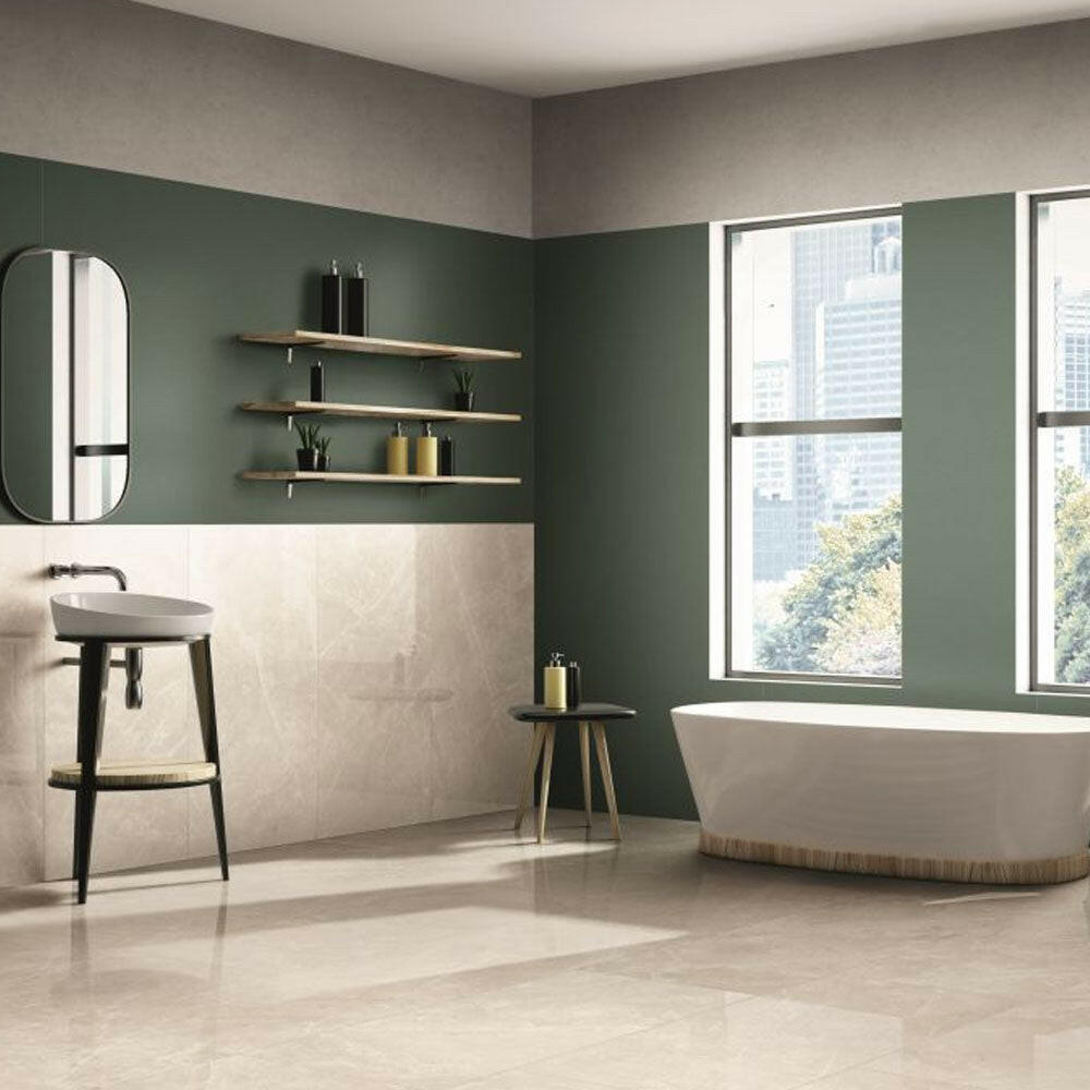 24x24 Virelia White Luc Glossy Marble Look Porcelain Tile 24x24 Virelia White Luc Glossy Marble Look Porcelain Tile - American Tile Depot