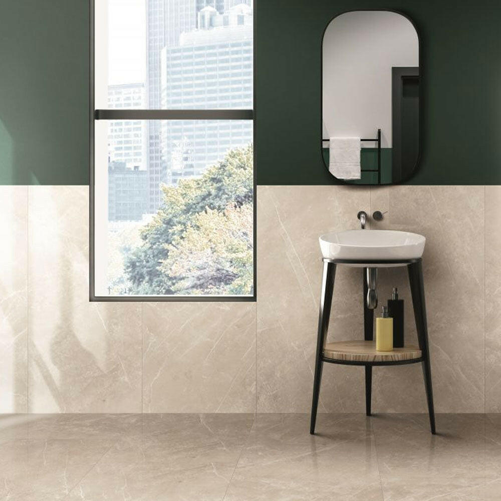 24x24 Virelia White Luc Glossy Marble Look Porcelain Tile 24x24 Virelia White Luc Glossy Marble Look Porcelain Tile - American Tile Depot