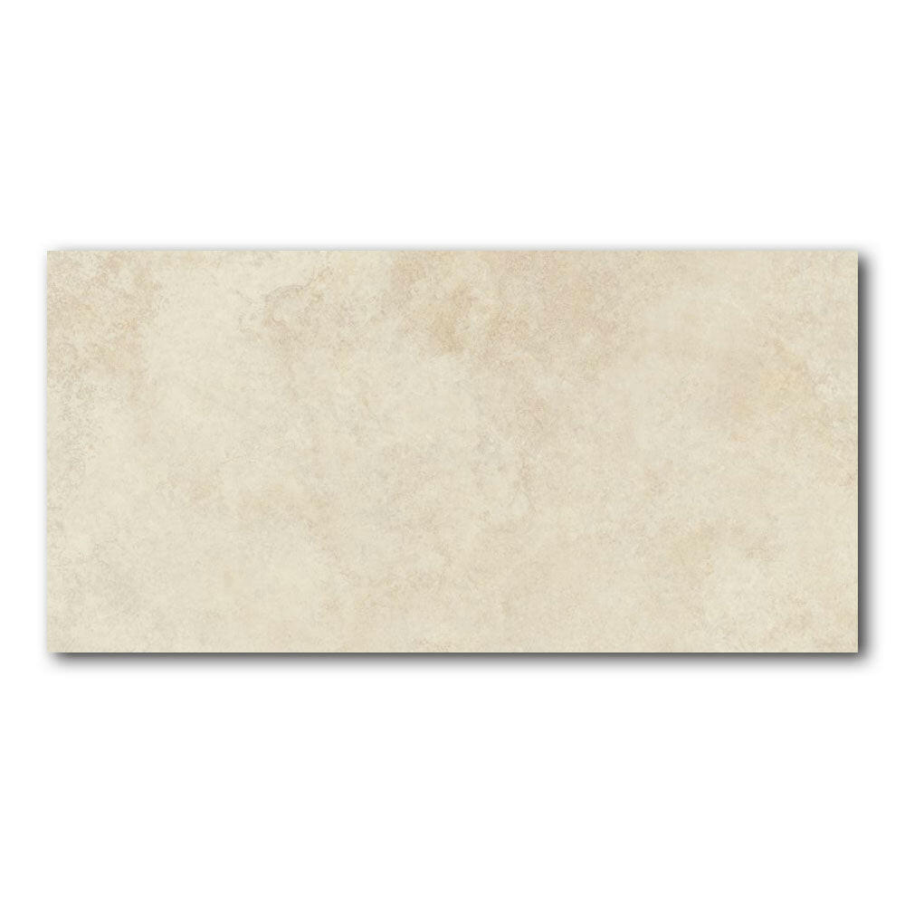 24x48 Zenvora Ivory Matte Limestone Look Porcelain Tile