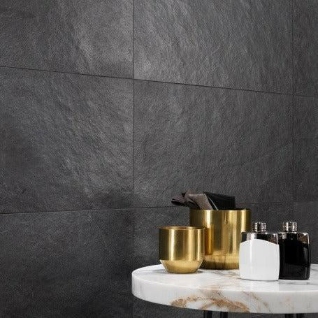 24x48 Aurelian Torrento Dark Slate Look Matte Porcelain Tile 24x48 Aurelian Torrento Dark Slate Look Matte Porcelain Tile - American Tile Depot