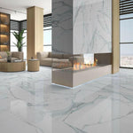 24x48 Calacatta Lorvex Acqua Polished Marble Look Porcelain Tile 24x48 Calacatta Lorvex Acqua Polished Marble Look Porcelain Tile - American Tile Depot