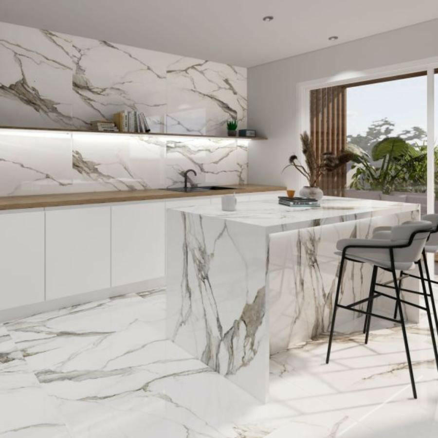 24x48 Calacatta Lorvex Topo Polished Marble Look Porcelain Tile 24x48 Calacatta Lorvex Topo Polished Marble Look Porcelain Tile - American Tile Depot