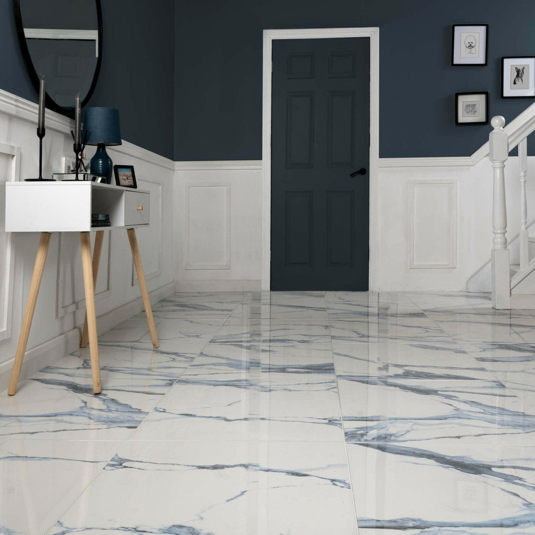 24x48 Calacatta Nevyra Matte Marble Look Porcelain Tile - American Tile Depot