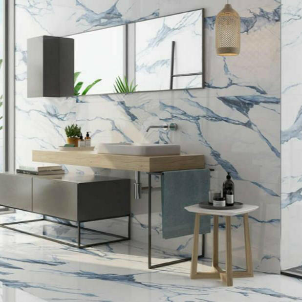 24x48 Calacatta Nevyra Polished Marble Look Porcelain Tile - American Tile Depot