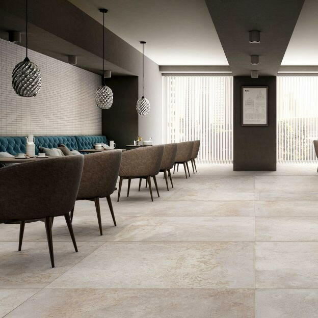 24x48 Chemira Bianco Chemiraro Matte Concrete Look Porcelain Tile 24x48 Chemira Bianco Chemiraro Matte Concrete Look Porcelain Tile - American Tile Depot