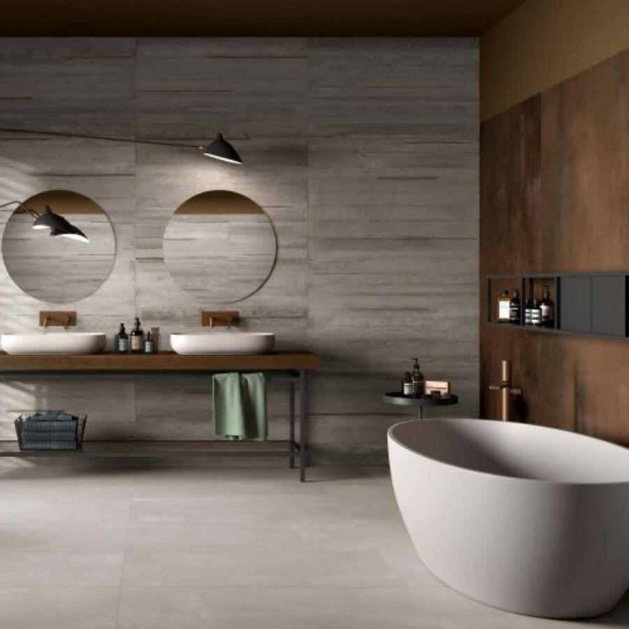 24x48 Fundamenta Ash Matte Concrete Look Porcelain Tile - American Tile Depot