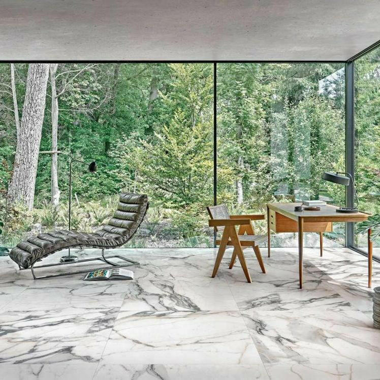 24x48 Genvora Argent Glossy Marble Look Porcelain Tile 24x48 Genvora Argent Glossy Marble Look Porcelain Tile - American Tile Depot