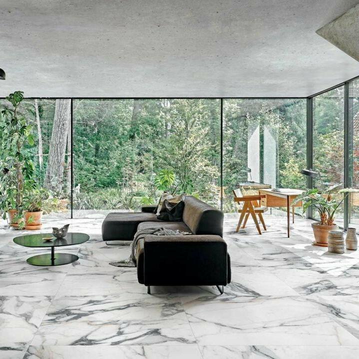 24x48 Genvora Argent Matte Marble Look Porcelain Tile 24x48 Genvora Argent Matte Marble Look Porcelain Tile - American Tile Depot