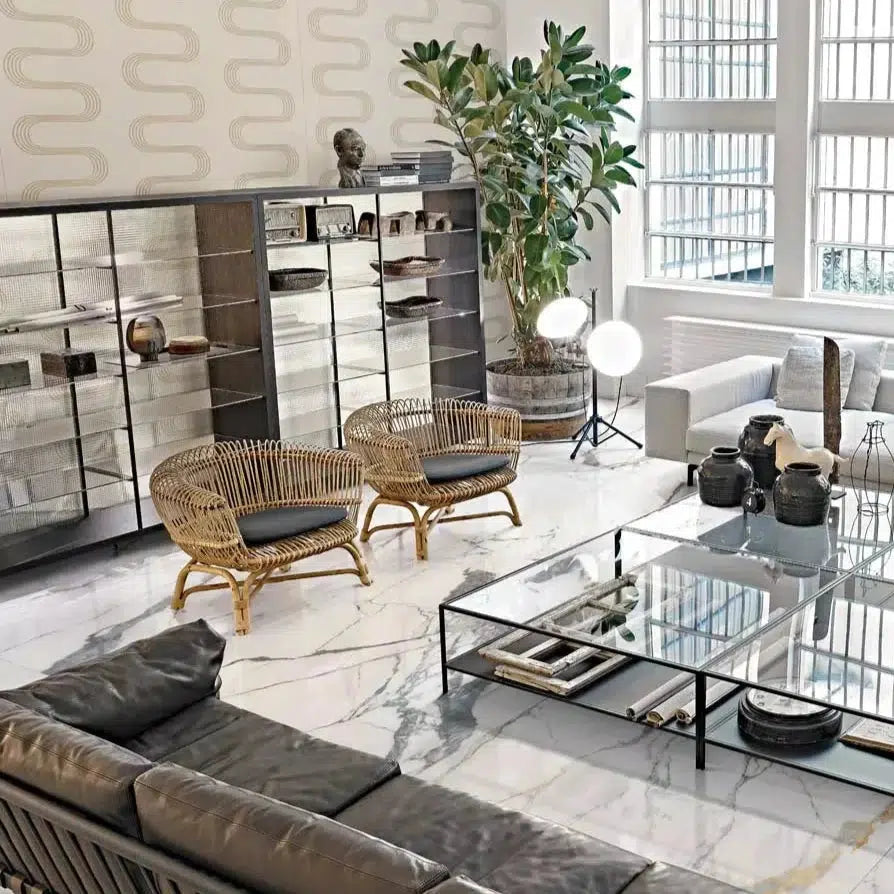 24x48 Genvora Or Glossy Marble Look Porcelain Tile 24x48 Genvora Or Glossy Marble Look Porcelain Tile - American Tile Depot