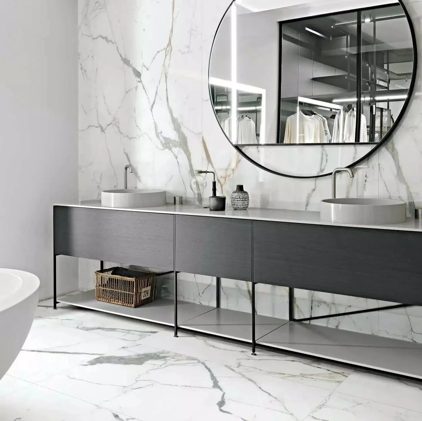 24x48 Genvora Or Glossy Marble Look Porcelain Tile 24x48 Genvora Or Glossy Marble Look Porcelain Tile - American Tile Depot
