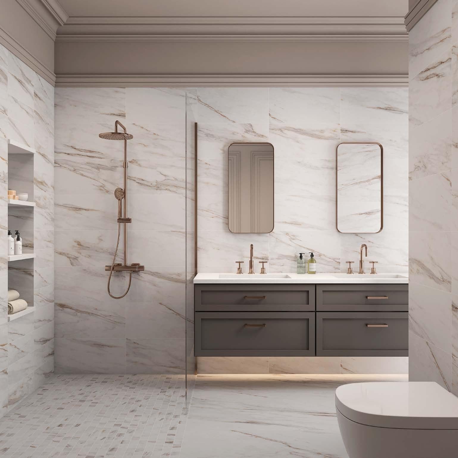 24x48 La Monde Calacatta Gold Matte Marble Look Porcelain Tile 24x48 La Monde Calacatta Gold Matte Marble Look Porcelain Tile - American Tile Depot