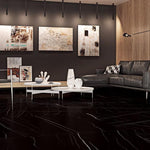 24x48 La Monde Sahara Noir Polished Marble Look Porcelain Tile 24x48 La Monde Sahara Noir Polished Marble Look Porcelain Tile - American Tile Depot