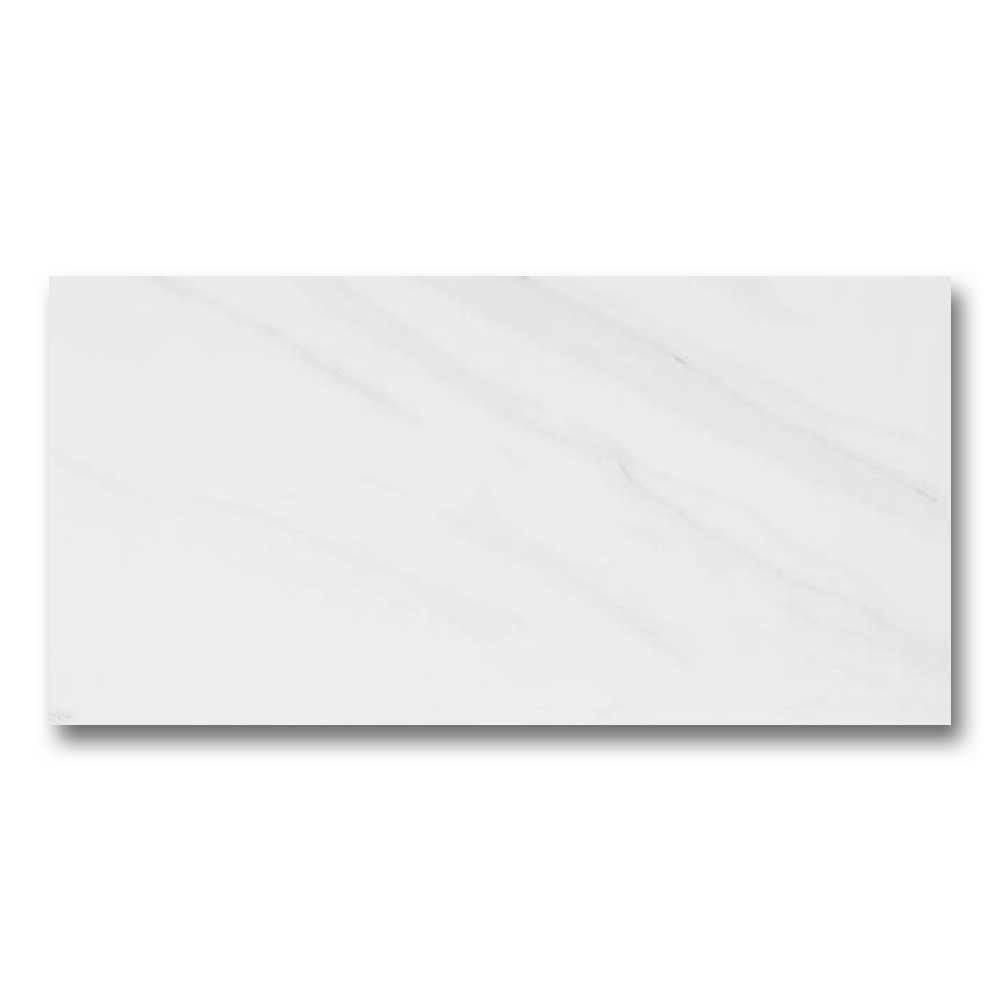 24x48 Lenci Blanco Polished Marble Look Porcelain Tile