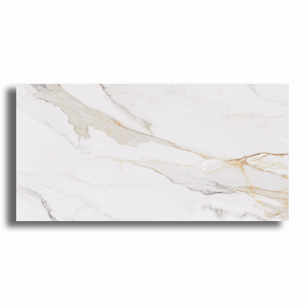 24x48 Marble Aureo Gold Polished Marble Look Porcelain Tile - American Tile Depot