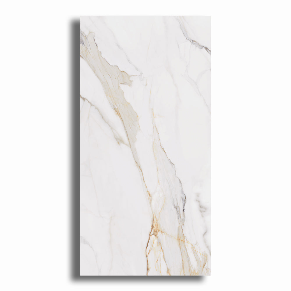 24x48 Marble Aureo Gold Polished Marble Look Porcelain Tile - American Tile Depot