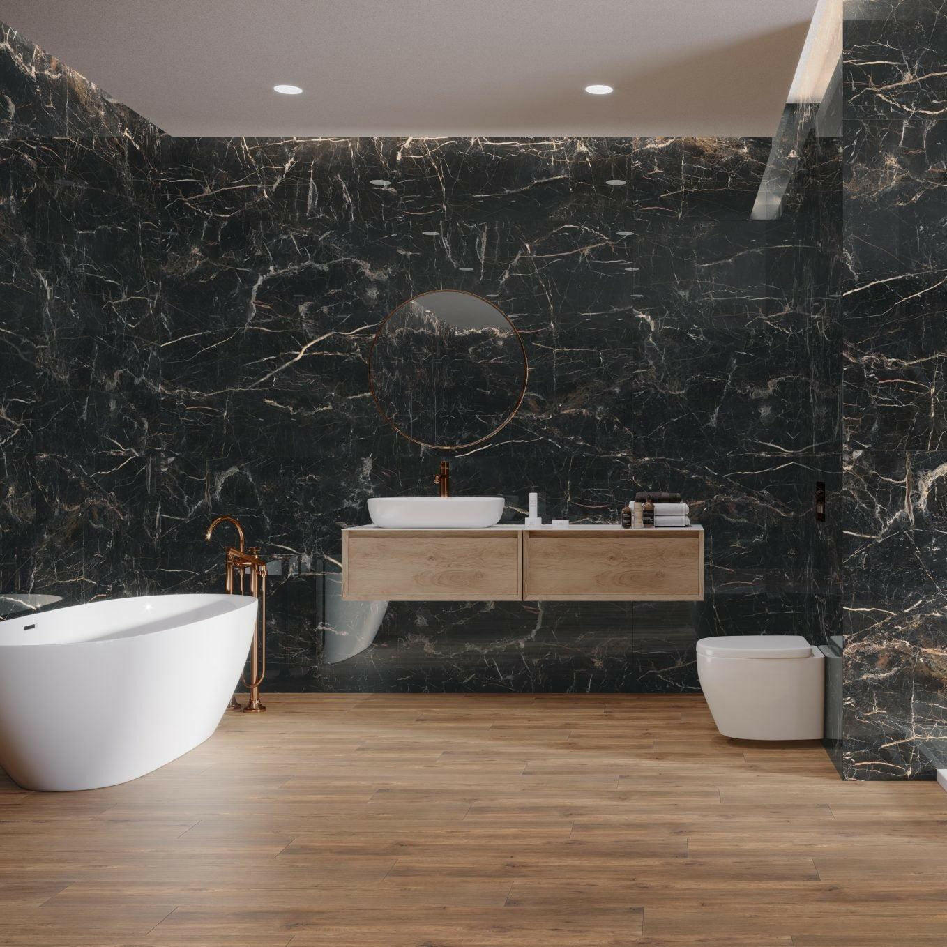 24x48 Markina Gold Polished Marble Look Porcelain Tile - American Tile Depot