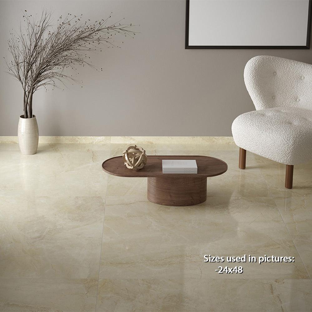 24x48 Marmi Lux Soveraia Beige Polished Marble Look Porcelain Tile 24x48 Marmi Lux Soveraia Beige Polished Marble Look Porcelain Tile - American Tile Depot