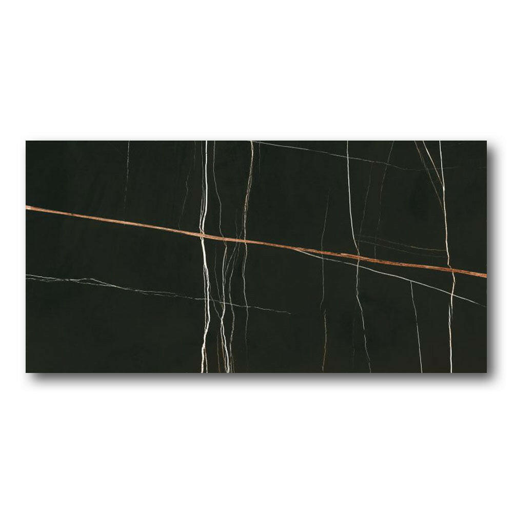 24x48 Montara Black Polished Marble Look Porcelain Tile 24x48 Montara Black Polished Marble Look Porcelain Tile - American Tile Depot