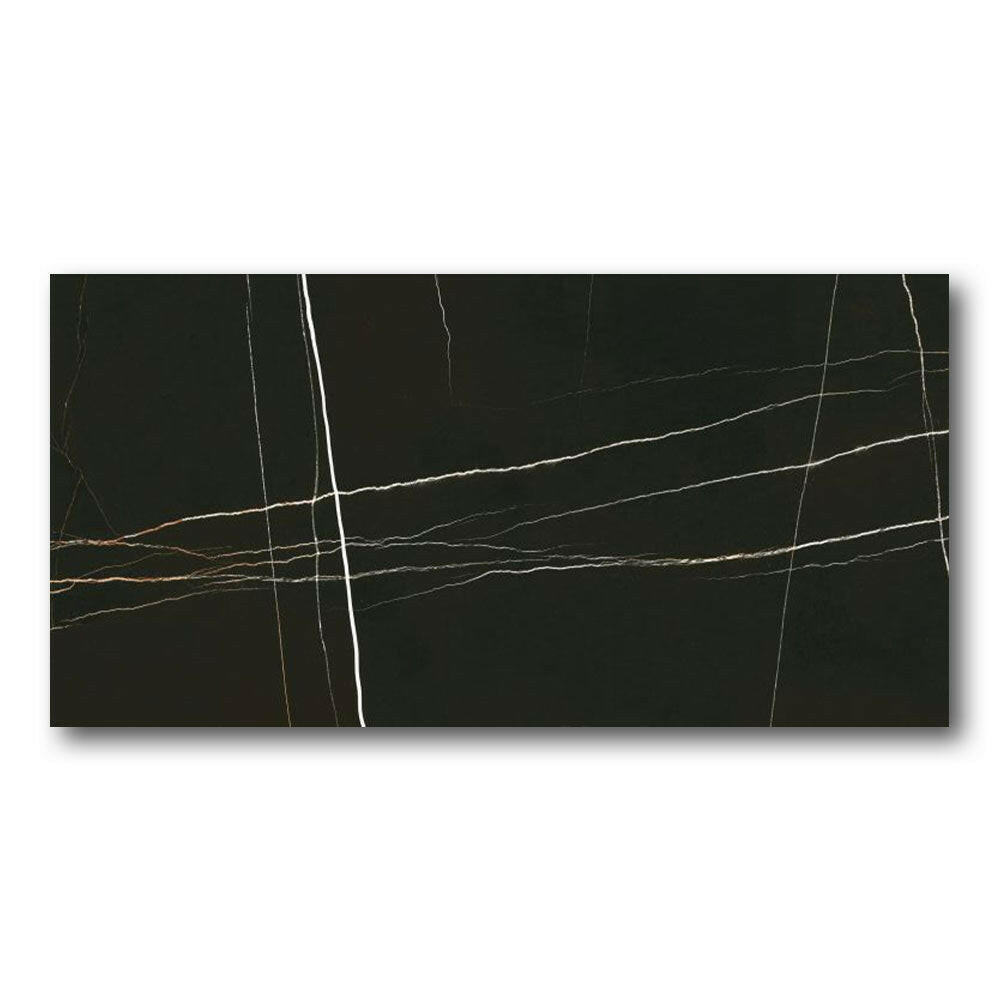 24x48 Montara Black Polished Marble Look Porcelain Tile 24x48 Montara Black Polished Marble Look Porcelain Tile - American Tile Depot