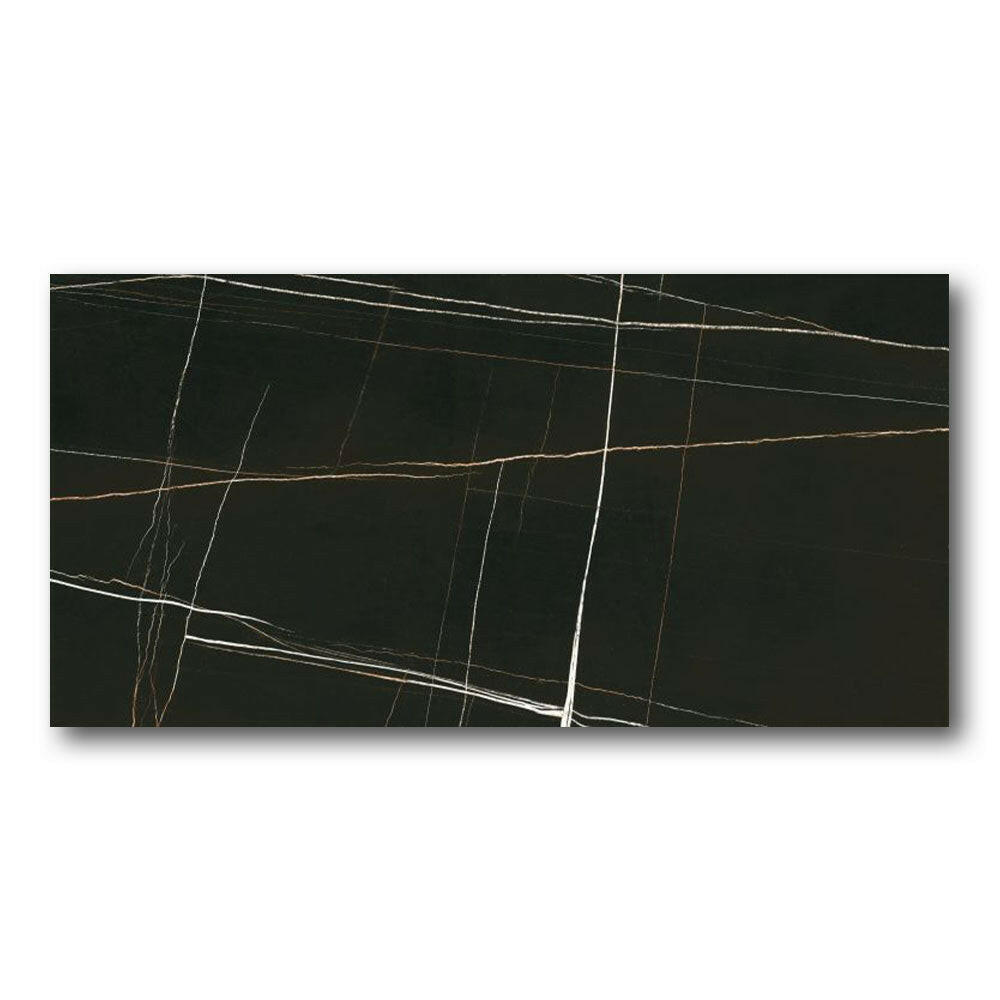 24x48 Montara Black Polished Marble Look Porcelain Tile 24x48 Montara Black Polished Marble Look Porcelain Tile - American Tile Depot