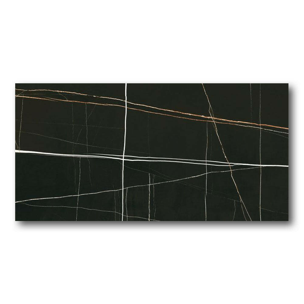 24x48 Montara Black Polished Marble Look Porcelain Tile 24x48 Montara Black Polished Marble Look Porcelain Tile - American Tile Depot