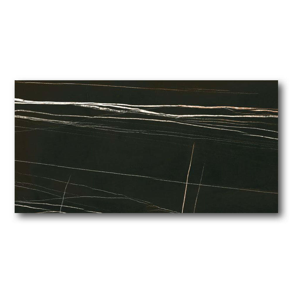 24x48 Montara Black Polished Marble Look Porcelain Tile 24x48 Montara Black Polished Marble Look Porcelain Tile - American Tile Depot