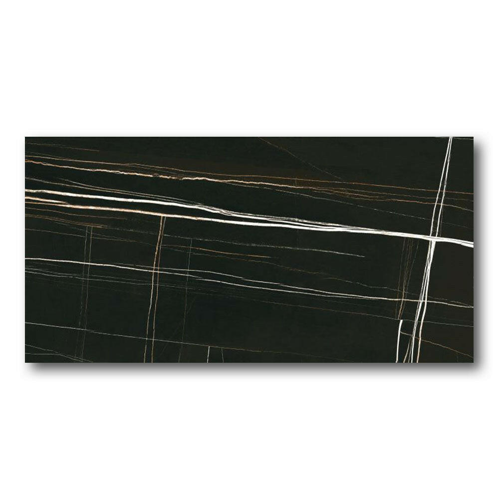 24x48 Montara Black Polished Marble Look Porcelain Tile 24x48 Montara Black Polished Marble Look Porcelain Tile - American Tile Depot