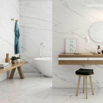 24x48 Naples White Polished Marble Look Porcelain Tile 24x48 Naples White Polished Marble Look Porcelain Tile - American Tile Depot