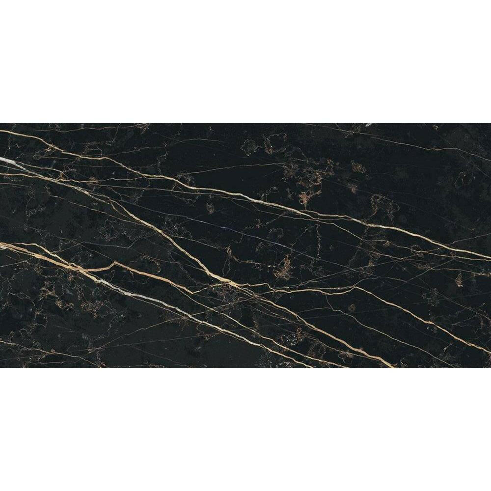 24x48 Oxvella Thunder Night Glossy Marble Look Porcelain Tile 24x48 Oxvella Thunder Night Glossy Marble Look Porcelain Tile - American Tile Depot