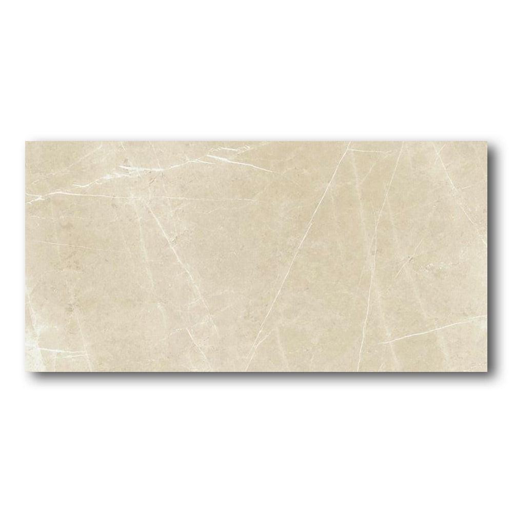 24x48 Pluvessa Cream Polished Marble Look Porcelain Tile 24x48 Pluvessa Cream Polished Marble Look Porcelain Tile - American Tile Depot
