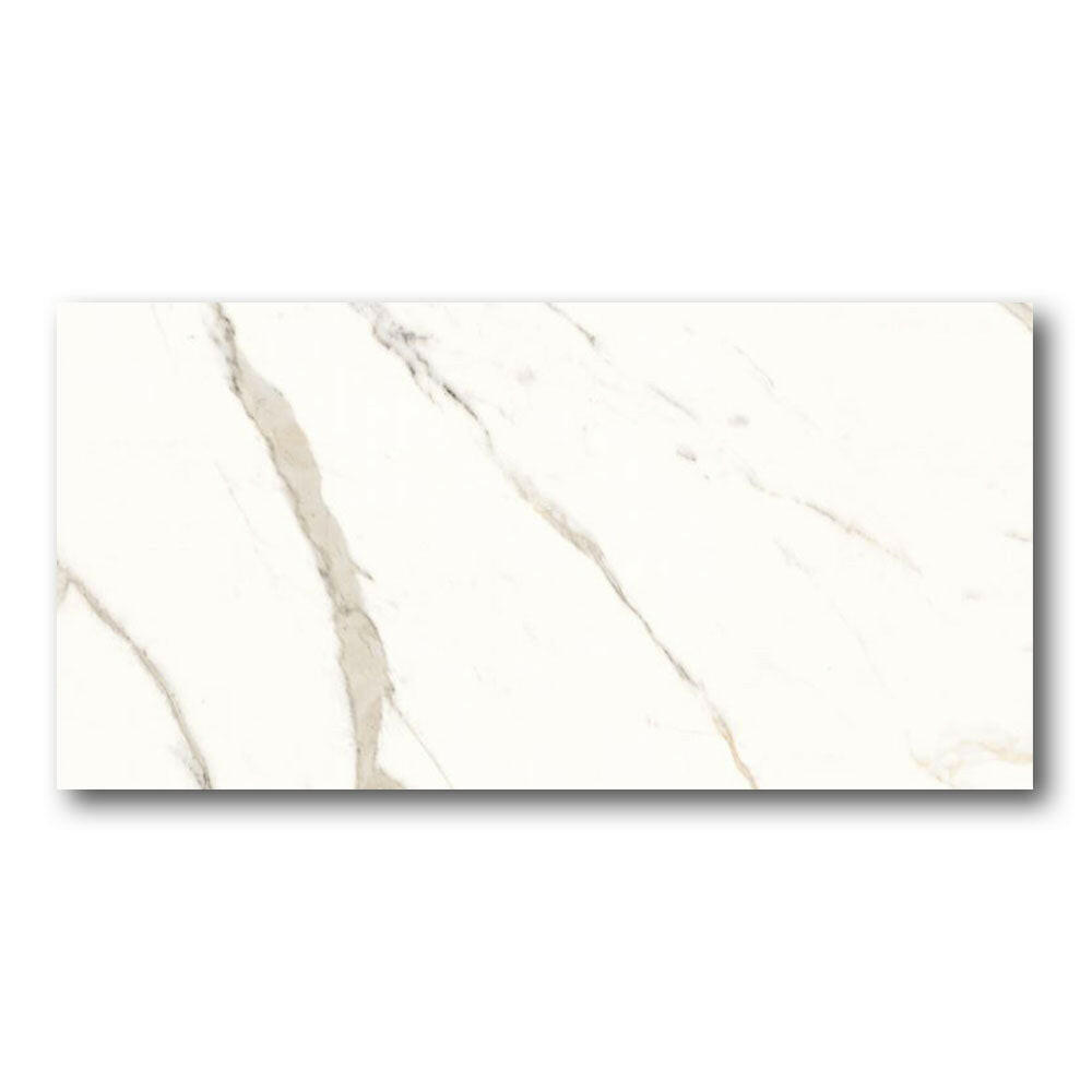 24x48 Prevara Calacatta White Lux Polished Marble Look Porcelain Tile 24x48 Prevara Calacatta White Lux Polished Marble Look Porcelain Tile - American Tile Depot
