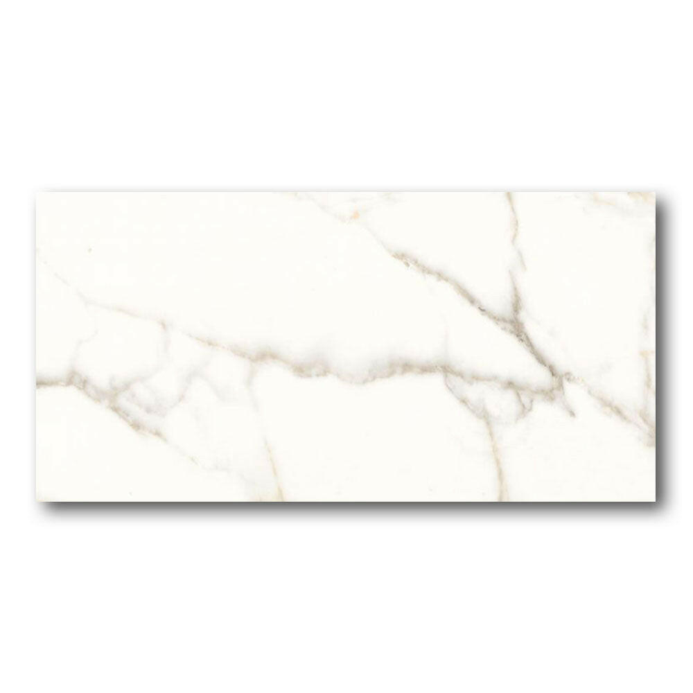 24x48 Prevara Calacatta White Lux Polished Marble Look Porcelain Tile 24x48 Prevara Calacatta White Lux Polished Marble Look Porcelain Tile - American Tile Depot