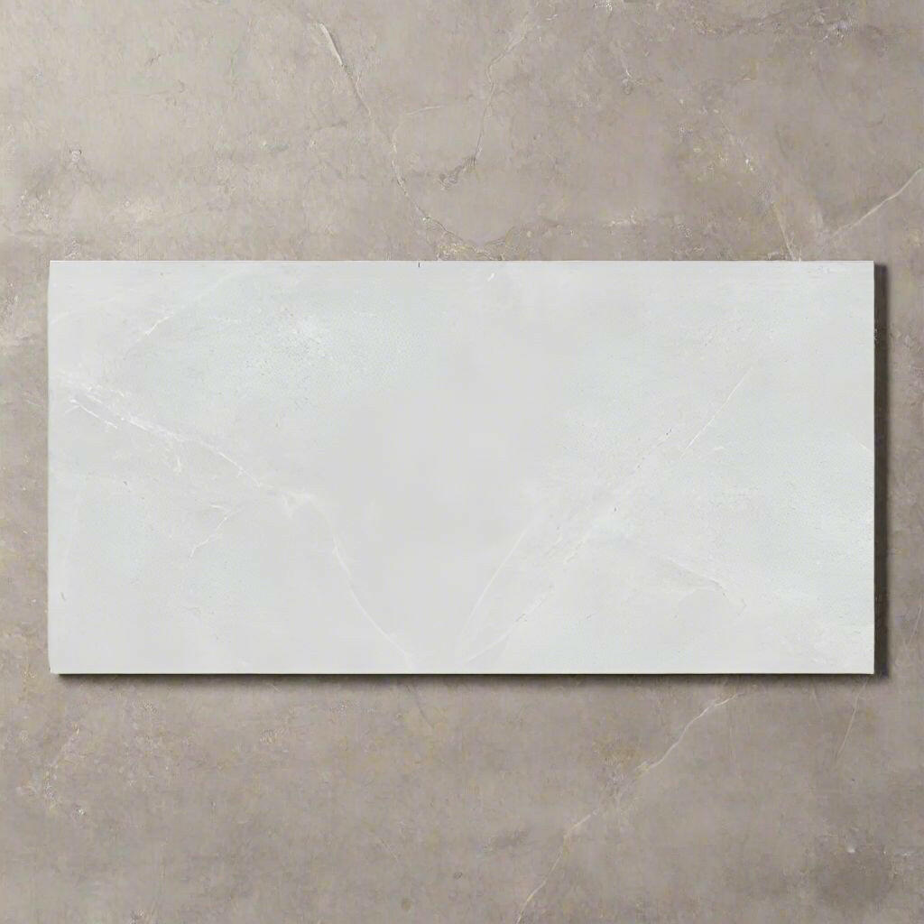 24x48 Puccini Blanco Matte Marble Look Porcelain Tile - American Tile Depot
