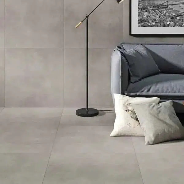 24x48 Pulvion White Matte Concrete Look Porcelain Tile 24x48 Pulvion White Matte Concrete Look Porcelain Tile - American Tile Depot