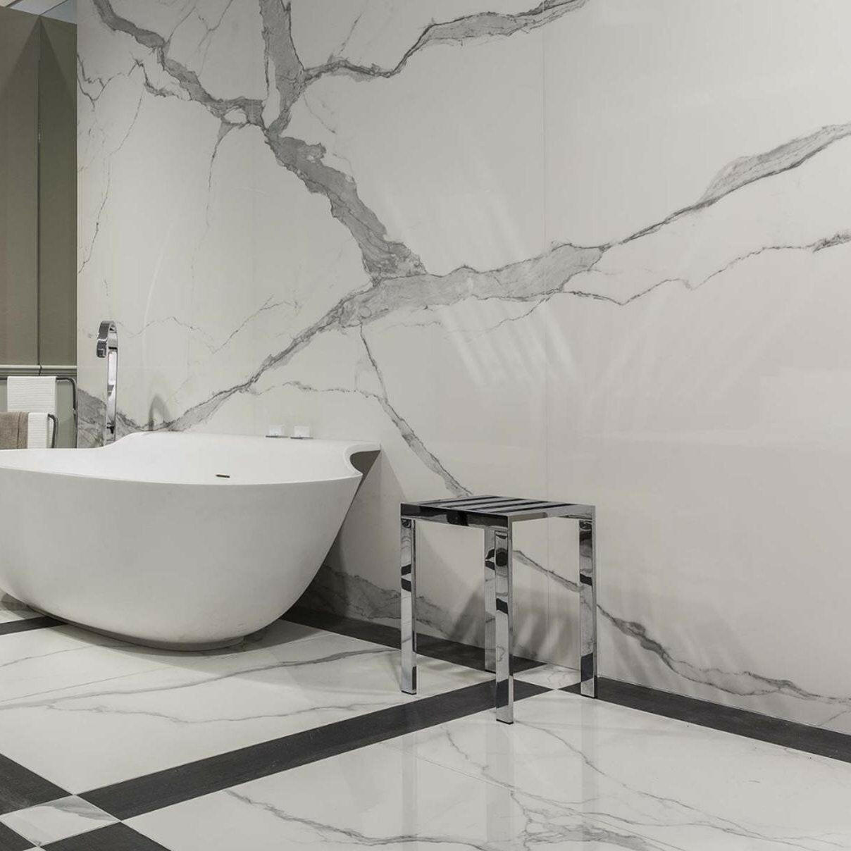 24x48 Solviera Statuario Soft Matte Marble Look Porcelain Tile 24x48 Solviera Statuario Soft Matte Marble Look Porcelain Tile - American Tile Depot