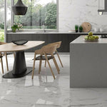 24x48 Statuario Blanco Marble Look Glossy Porcelain Tile 24x48 Statuario Blanco Marble Look Glossy Porcelain Tile - American Tile Depot