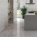 24x48 Statuario Blanco Marble Look Glossy Porcelain Tile 24x48 Statuario Blanco Marble Look Glossy Porcelain Tile - American Tile Depot