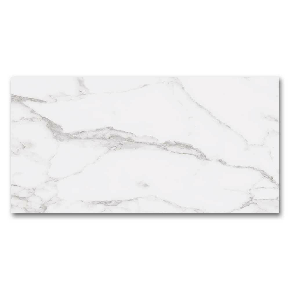 24x48 Statuario Blanco Marble Look Glossy Porcelain Tile 24x48 Statuario Blanco Marble Look Glossy Porcelain Tile - American Tile Depot