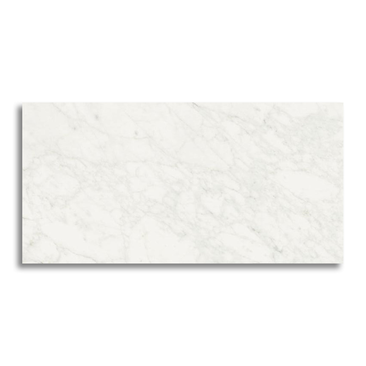 24x48 Tempesta White Glossy Polished Marble Look Porcelain Tile - American Tile Depot