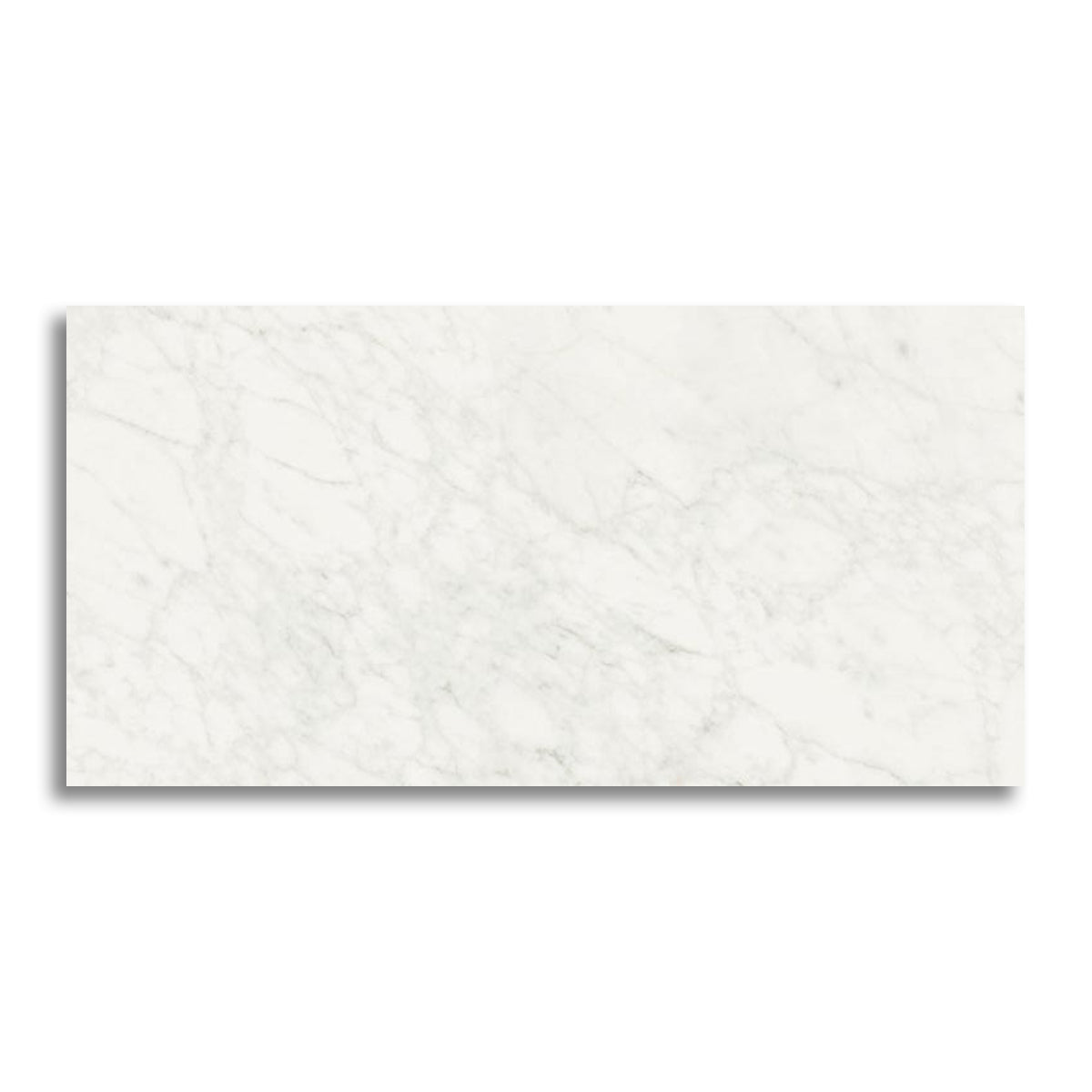 24x48 Tempesta White Glossy Polished Marble Look Porcelain Tile - American Tile Depot