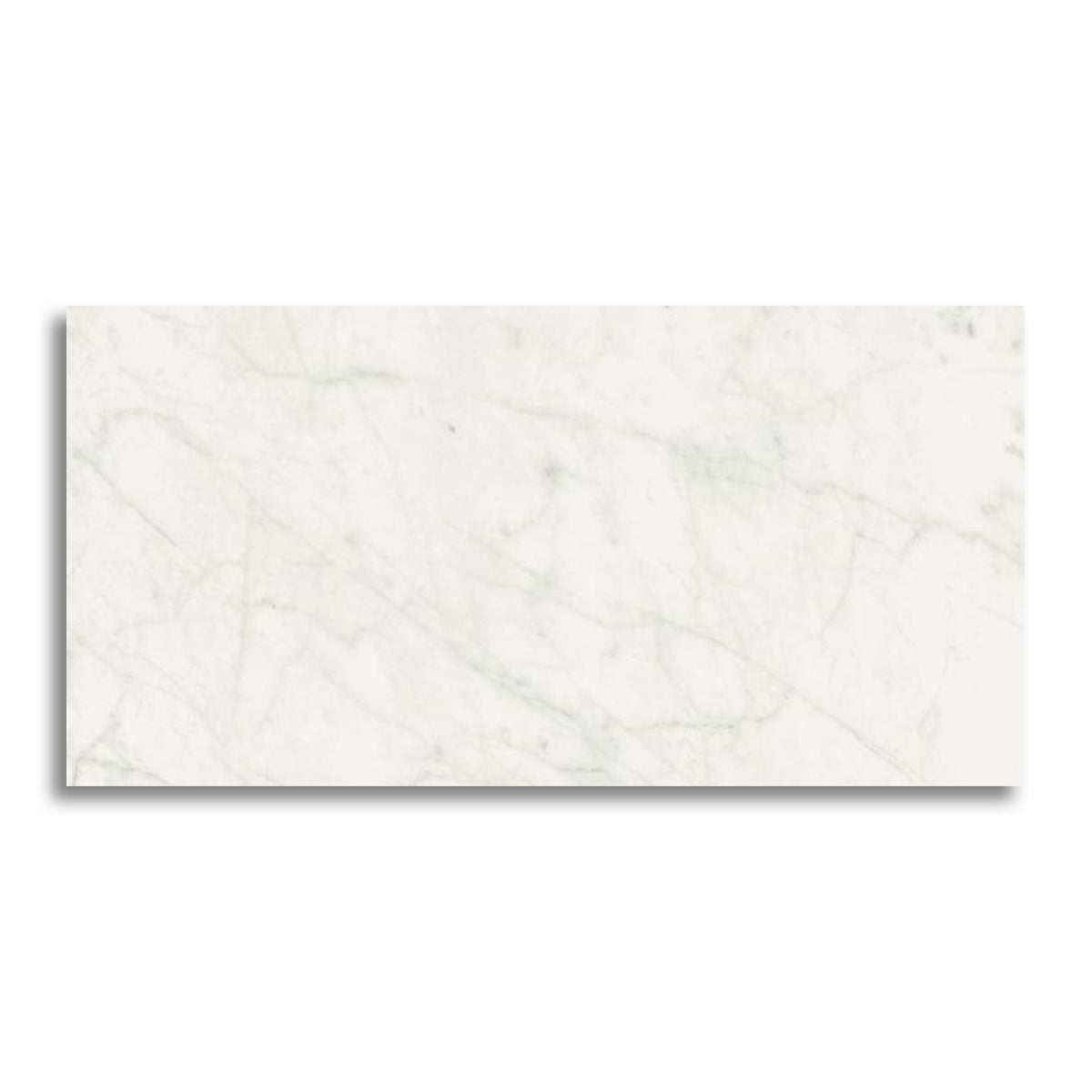 24x48 Tempesta White Glossy Polished Marble Look Porcelain Tile