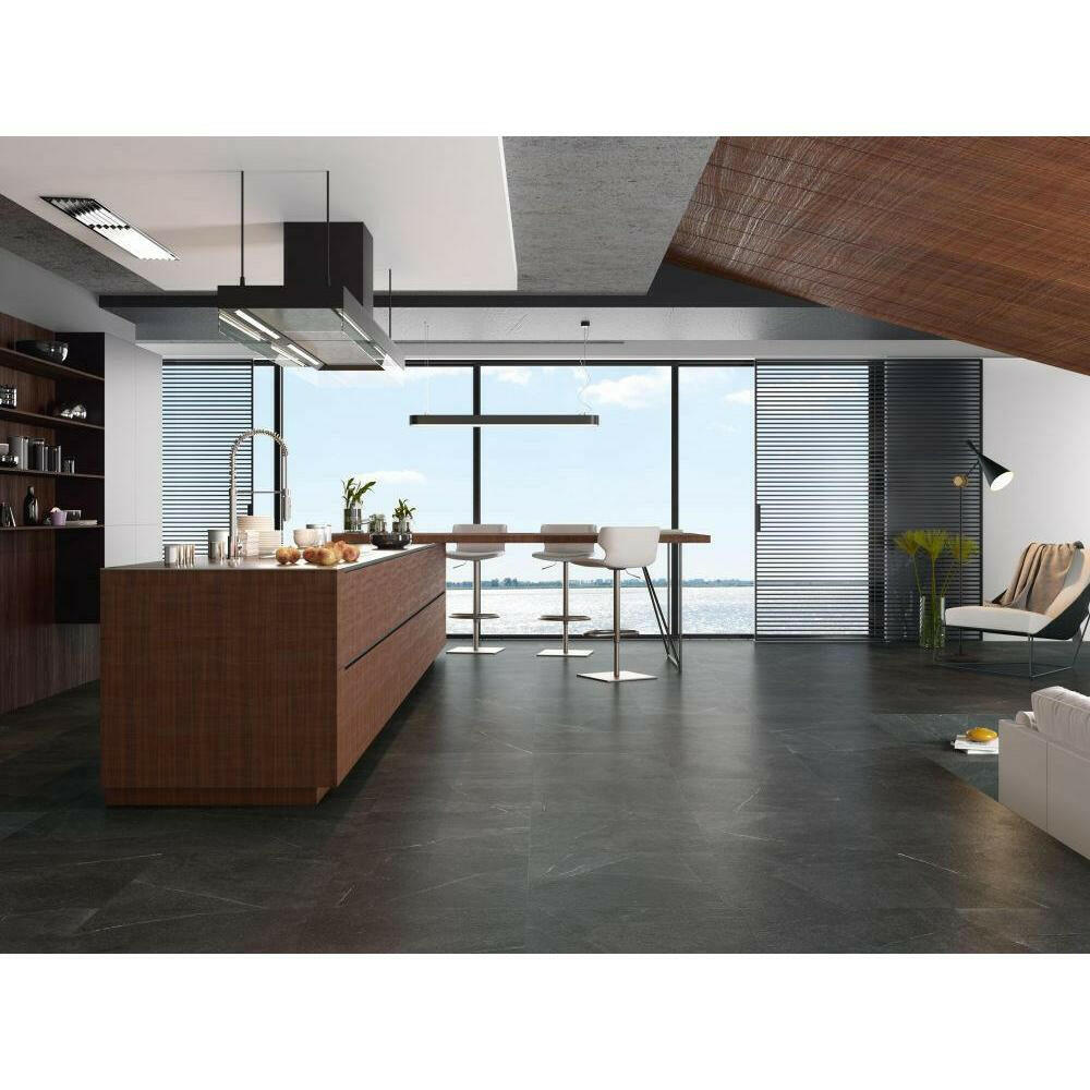 24x48 Trelora Grafito Matte Limestone Look Porcelain Tile 24x48 Trelora Grafito Matte Limestone Look Porcelain Tile - American Tile Depot
