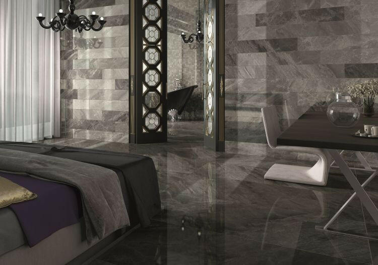 24x48 Trivexa Charcoal Levigato Polished Marble Look Porcelain Tile 24x48 Trivexa Charcoal Levigato Polished Marble Look Porcelain Tile - American Tile Depot