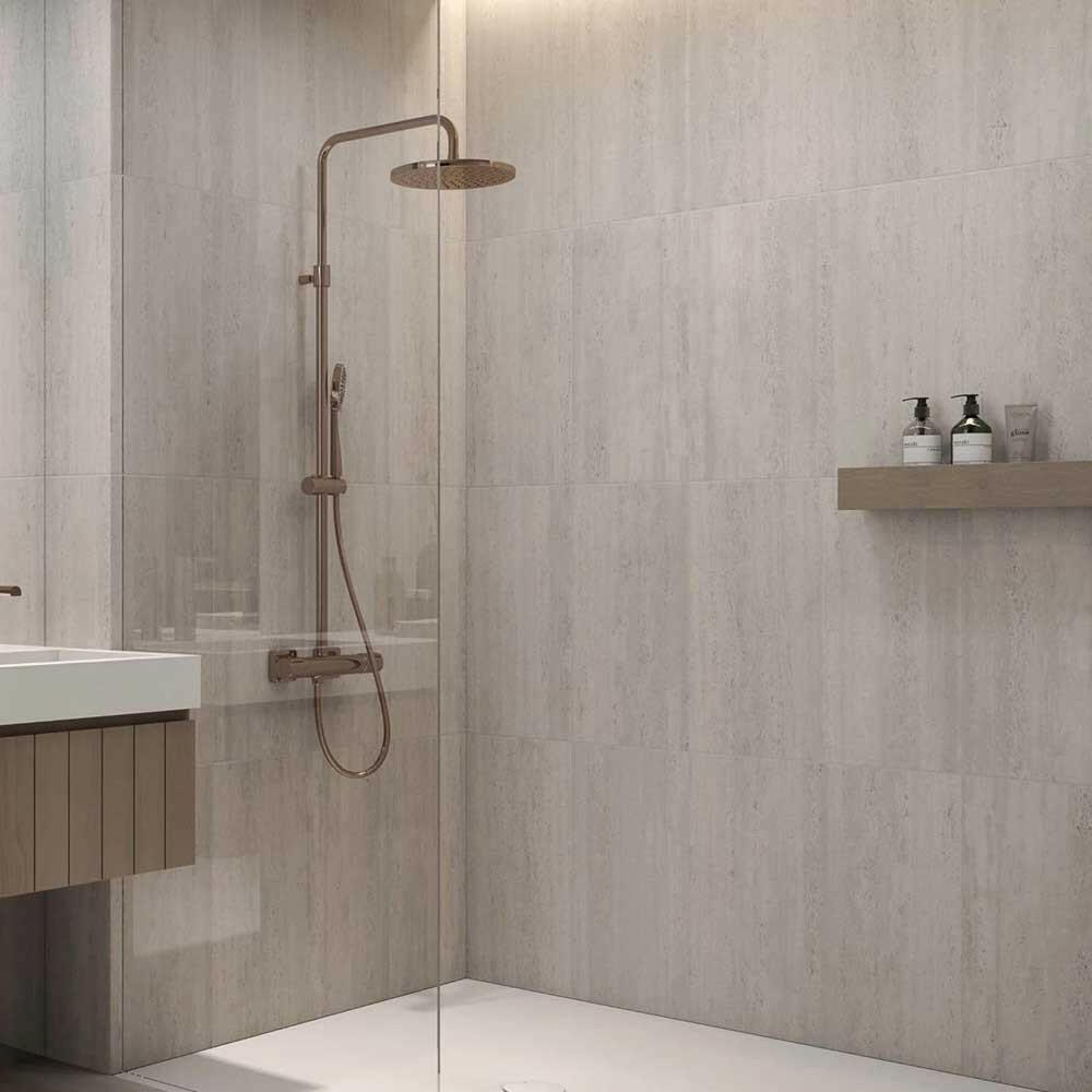 24x48 Valmont Gray Travertine Look Matte Porcelain Tile 24x48 Valmont Gray Travertine Look Matte Porcelain Tile - American Tile Depot